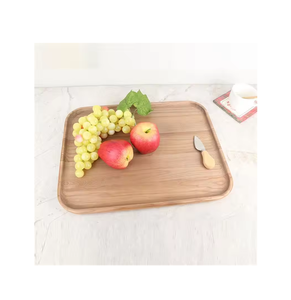 Bandeja decorativa para servir frutas con bandeja de comida para la cena, decoración navideña, plato de comida de madera, platos, bandejas al mejor precio - Product Image 1