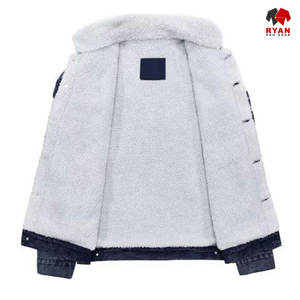 Veste en jean pour homme personnalisée, fermeture à boutons confortable, logo personnalisé, style uni, ODM OEM pour vêtements décontractés d'hiver - Product Image 6