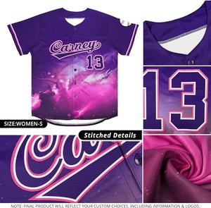 Uniformes Deportivos Personalizables con Botones, Jersey de Béisbol de Poliéster con Estampado Digital, Camisetas Deportivas para Equipos, Conjunto Deportivo Sublimado - Product Image 3