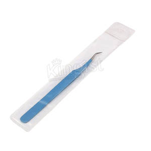 Pince à épiler professionnelle personnalisée en acier inoxydable pour extension de cils Conception à pointe inclinée incurvée de haute qualité Impression de cils Couleur personnalisée - Product Image 3