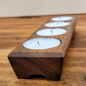 Porte-bougie en bois de qualité supérieure, luxe en bois, écologique, en bois d'acacia, décoration d'intérieur, décoration de Noël à bas prix - Product Image 1