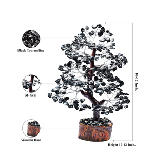 Piedra semipreciosa Natural, Ágata negra, árbol de piedras preciosas, 300 Chips, árbol de cristal, figurita de Feng Shui para decoración del hogar - Product Image 2