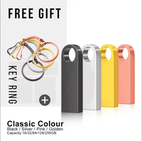 Mini Memoria USB 2.0 de Metal de 1GB-128GB con Logotipo Personalizado OEM, Colores y Empaque Personalizados