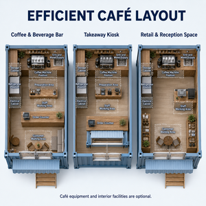 Caffetteria Modulare in Container con Terrazza sul Tetto, Negozio di <span class=keywords><strong>Caffè</strong></span> Prefabbricato Portatile per Centri Commerciali e Parchi, Progetti Commerciali all'Aperto - Product Image 4