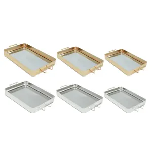 ENSEMBLE de 2 plateaux en métal moderne noir charbon de bois pour la maison hôtel Restaurant Bar ustensiles de cuisine Table décorative - Product Image 6