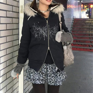 Oem Sweats à capuche en fourrure sur mesure 400 GSM Fleece fausse fourrure Collar Zipper Hoodie Custom Printed Fur Collar Men Pullover Hoodies - Product Image 2