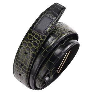 Ceinture en cuir véritable pour homme, boucle en métal, cuir vert, ceinture de créateur personnalisée, ceinture en cuir de vache, 2026 - Product Image 3