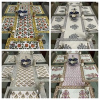 Ensemble chemin de table et serviettes en coton 100% imprimé floral, résistant à l'huile, décoration d'intérieur, accessoires de cuisine, cadeau de pendaison de crémaillère