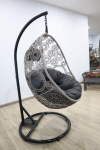 Fauteuil suspendu en rotin synthétique d'extérieur PRSW-027 V2 avec support en métal et coussin - Product Image 5