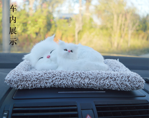 Noël Simulation chat poupée voiture ornements <span class=keywords><strong>fille</strong></span> cadeau créatif jouets en peluche pour enfants poupée scène mise en page - Product Image 6