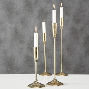เชิงเทียนโลหะรูปทรงเรียวสำหรับตกแต่งบ้านและงานกิจกรรมเชิงเทียนสีทองหรูหรา - Product Image 2