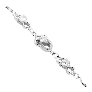 Pulsera de Cadena y Eslabones de Plata de Ley 925 con Piedra Natural para Mujer - Joyería Hipoalergénica de Lujo, Elegancia Moderna y Atemporal, Regalo - Product Image 2