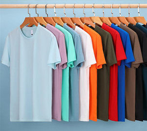 Barato 13 colores cuello manga corta sólido hombres Unisex 190g algodón mercerizado impermeable transpirable a prueba de manchas camiseta blanca - Product Image 5