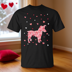 Camiseta de San Valentín con Corazones para Amantes de los Perros Jack Russell Terrier, Manga Corta, Cuello Redondo, Unisex, para Adultos, Promocional - Product Image 3