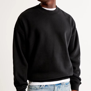 Sudaderas Personalizadas con Logotipo Bordado para Hombre, Casuales, Negras, Lisas, con Estampado Gráfico, Manga Larga, Cuello Redondo - Product Image 2