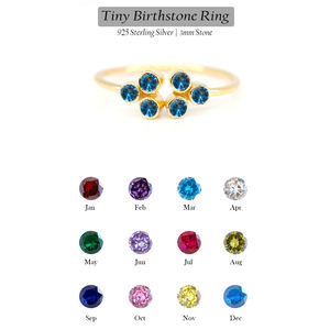 Bague en argent sterling 925 fine taille ronde plaquée or Original Vermeil minuscule Quartz améthyste pierre de naissance Moissanite pour femme - Product Image 6