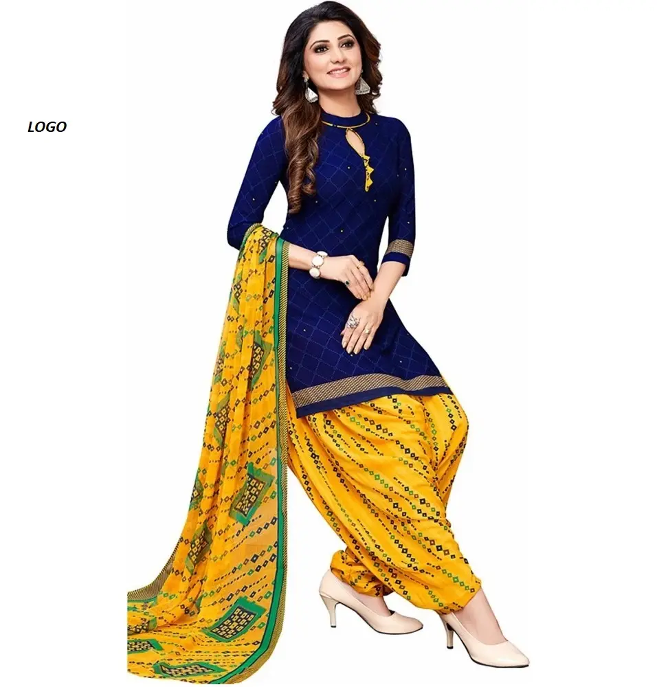 Venda quente de ternos de mulheres estampados extravagantes para mulheres vestido kurti Salwar 3 peças ternos elegantes estilo paquistanês Punjabi atacado OEM