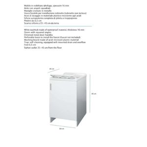 Armadio a porta singola in resina bianca per lavanderia 45x50x85 asse lavaggio lavandino per bagno categoria di prodotto - Product Image 2