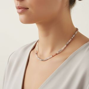 Collier de mariage en argent sterling plaqué or avec perles ajustables en forme de rondelle facettée en pierre de lune multi-facettes - Product Image 4