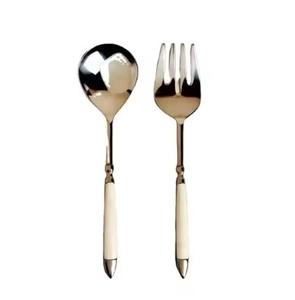 Ensemble de couverts de table brillants pour salade, usage domestique et décor de fête pour restaurants, ensemble de service de salade fantaisie disponible à bas prix - Product Image 1