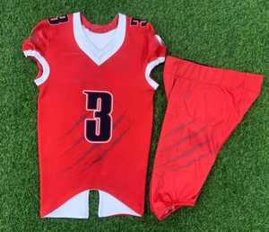 La más alta calidad diseño personalizado sublimación jóvenes uniformes de fútbol americano aparejos sarga Jersey pantalones integrados - Product Image 5
