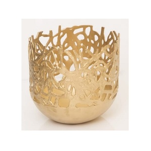 Prime Quality Aluminium Serving <b>Bowl</b> Advantageous Design Gold Color Chocolates <b>Snacks</b> Decorative <b>Bowl</b> - Product Image 1