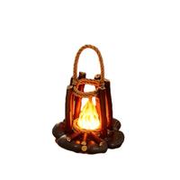 Lampe de nuit artisanale pour bureau, bruit blanc, rechargeable, LED, effet feu de camp en branche d'arbre