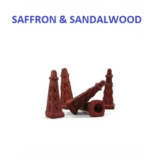 Best Selling Organic Saffron & Sandalwood Square Backflow Incense Cones in India at Best Price ( Red )