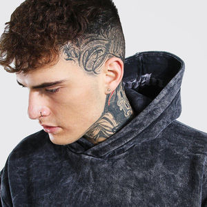 Nouveauté Automne Sweat à Capuche Délavé à l'Acide Homme Anti-Froissage Anti-Boulochage Mélange de Coton et de Polaire Séchage Rapide Vente Chaude - Product Image 3