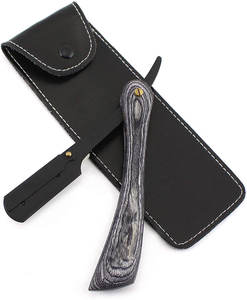 Rasoir à gorge droite de style vintage SHAVETTE RASOI manche en bois lame en acier inoxydable pour le rasage humide Salons de coiffure - Product Image 3