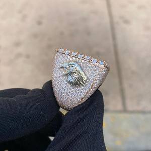 Certified Attractive Leb Grown Diamond Hip Hop <b>Statement</b> <b>Ring</b> 925 <b>Silver</b> Custom Championship <b>Ring</b> for Wedding Party or Gift - Product Image 3