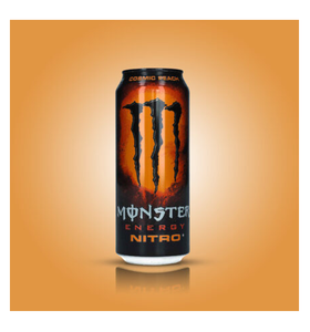 Boisson gazeuse Monsters Nitro Cosmic Peach 500ml, ingrédients : eau gazeuse, taurine 0,4 %, extrait de racine de Panax Ginseng - Product Image 2