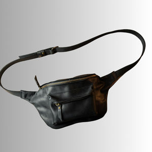 Sac banane en cuir véritable personnalisé avec logo, pour homme et femme, sac bandoulière en cuir véritable, sac de taille - Product Image 6