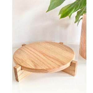 New Luxury round marble and wooden serving tray premium tabletop platter for dining <b>table</b> coffee <b>table</b> hotel <b>buffet</b> and elegance - Product Image 2