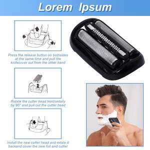 2 cabezales de afeitado de doble cuchilla para afeitadora eléctrica, mini afeitadora rotativa, cabezal de corte de repuesto impermeable IPX7 para afeitadora facial RV - Product Image 4