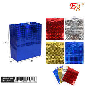 72ชิ้น/CS 16.5 "X21.7" X6.5 "อุปกรณ์ปาร์ตี้ถุงของขวัญโฮโลแกรม - Product Image 1