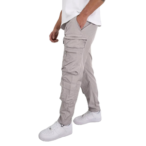 Pantalones Cargo Casuales de Moda Urbana para Hombre, Ecológicos, Transpirables, de Tela de Poliéster de Punto, Corte Holgado, Cierre con Cordón - Product Image 1