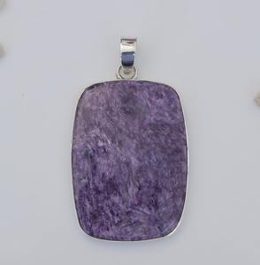 Colgante de Plata de Ley 925 hecho a mano de piedras preciosas Charoite Spinner colgante 925 Plata de Ley estampada mejor regalo de boda colgante joyería - Product Image 3