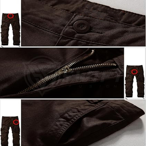 Pantalones Cargo informales para hombre de la mejor calidad, diseño OEM personalizado, ligero, 100% algodón, patrón recto, cintura media - Product Image 5