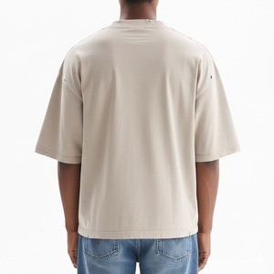 เสื้อยืดโอเวอร์ไซส์ผู้ชาย ผ้าฝ้าย 100% 250gsm ทรงหลวม ไหล่ตก คอตัด ทรงบ็อกซี่  เสื้อเปล่าสำหรับสกรีนลาย สตรีทแวร์ - Product Image 3