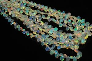 โอปอลเอธิโอเปียแท้ ประกายสีสวยงาม รูปทรงหยดน้ำ/ทรงลูกแพร์  แบบบริโอเล็ต  ลูกปัด  สีเวโล  รับรองโดยผู้ตรวจสอบบุคคลที่สาม - Product Image 4