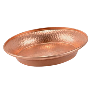 Vajilla de cobre pulido, cuenco redondo para mezclar con mango lateral, cuenco para servir alimentos y frutas, suministrado por India - Product Image 2