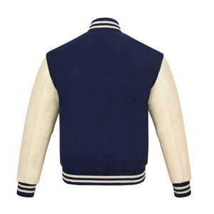 Chaqueta Universitaria Casual para Hombre, Corte Regular, 100% Lana y Cuero, Resistente al Viento, Transpirable, Cierre con Botones de Cuerno Personalizado OEM - Product Image 2