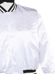 Chaqueta Bomber Universitaria de Béisbol de Satén de Primera Calidad para Atletas Profesionales para Hombre - Product Image 6