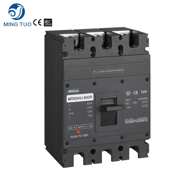 High Performance Mingtuo MTM3HU-250 3P AC 800-1140V 63-320A MCCB 12kA Breaking Capacity IEC CE CCC Certified Programmable Trip