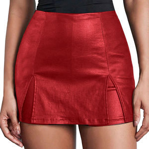 Vente en gros de jupes pour femmes, mini-jupes plissées, jupes en cuir taille haute pour femmes - Product Image 1