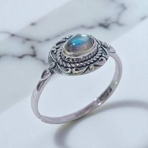 Anillos de plata esterlina con piedras preciosas naturales arcoíris, precio al por mayor, joyería - Product Image 2