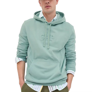 เสื้อฮู้ดลายนูนน้ำหนักมากสำหรับผู้ชายเสื้อมีฮู้ดลายนูนสีทึบสำหรับฤดูหนาวกำหนดได้เอง - Product Image 1