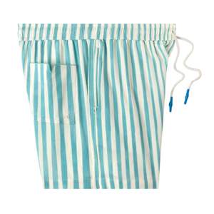 Striper Swim Trunks Blue Feature Watercolor Stripes a Zippered Pocket <b>Elastic</b> <b>Waistband</b> and Quick-dry Eco-friendly Fabric - Product Image 4