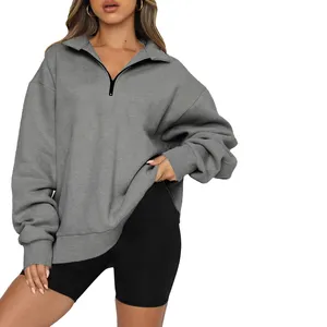 Sweat-shirt de jogging surdimensionné à logo personnalisé de haute qualité 2 ensemble de deux pièces pull en coton respirant uni sweats pour femmes